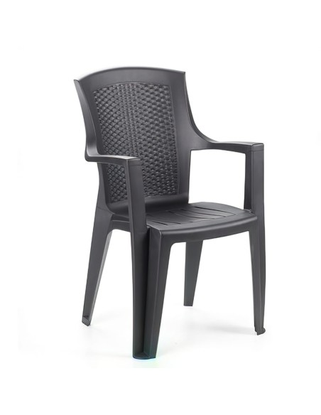 Silla resina ratan SATURNIA antracita 08330006