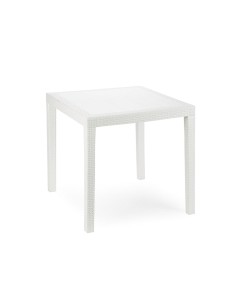 Mesa Resina Ratan Blanca King 80x80 cm.