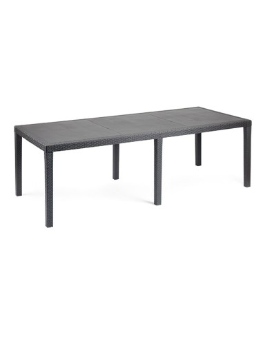 Mesa Resina Ratan Antracita Prince 220x90 cm.
