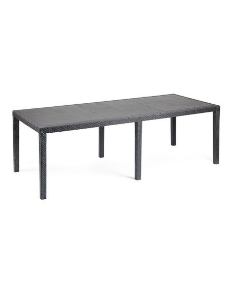 Mesa Resina Ratan Antracita Prince 220x90 cm.