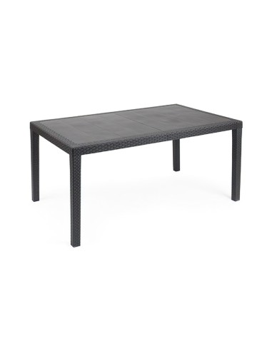 Mesa Resina Ratan Antracita Prince150x90 cm.
