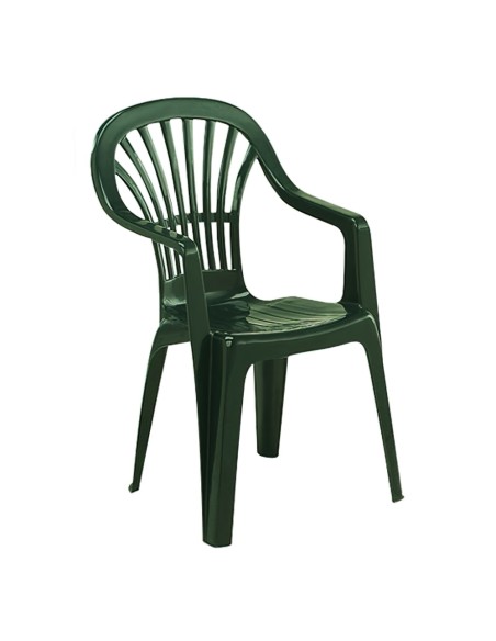 Silla Resina Monoblock Respaldo Alto Verde Zena