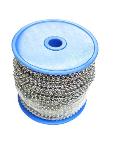 Cadena Bolas Laton Cromado 3,2 mm. Rollo 50 metros