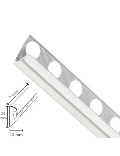 Guardacantos Metal Redondo Brillo Barra 2,6 Metros