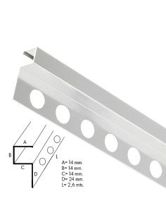 Guardacantos Metal Cuadrado Mate Barra 2,6 Metros