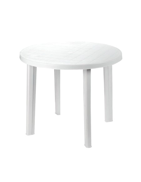 Mesa Resina Blanca Diametro 90 cm.