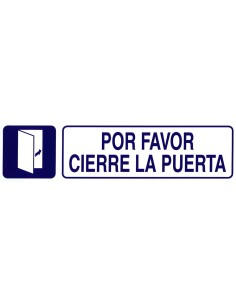 Rotulo Adhesivo 250x63 mm. Por Favor Cierre Puerta