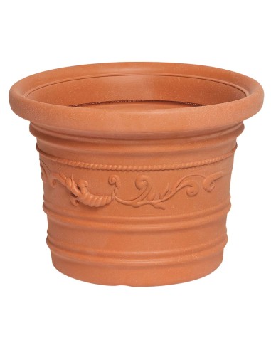 Macetero redondo resina SATURNIA color Terracota D-350mm 08093400