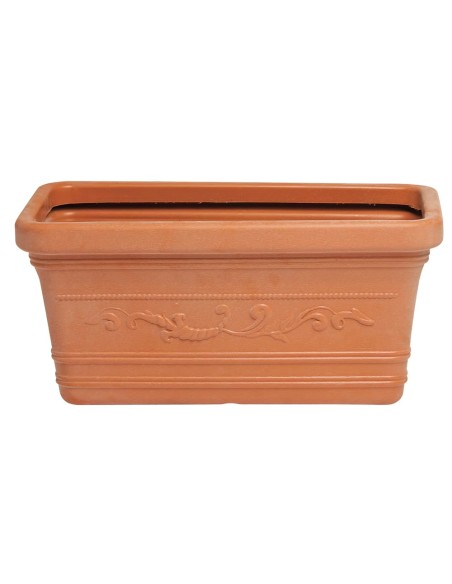 Macetero rectangular resina SATURNIA color Terracota 60x30cm 08093440