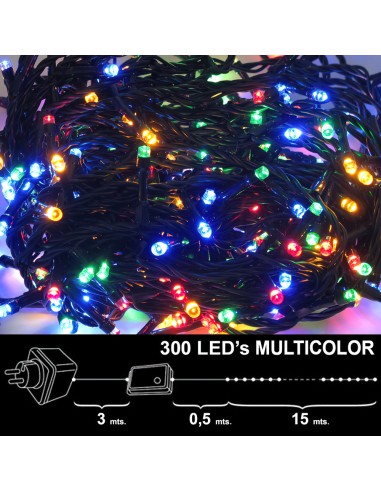 Luces Navidad 300 Leds Luz Multicolores Interior / exterior (IP44)