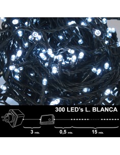 Luces Navidad 300 Leds Luz Blanca Interior / exterior (IP44)