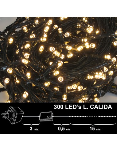 Luces Navidad 300 Leds Luz Calida Interior / exterior (IP44)