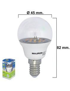 Bombilla Led Esferica Transparente Rosca E14 5 W. 40 W....