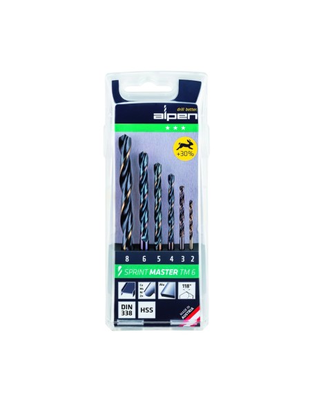 Estuche Brocas Alpen Hss Sprint Master  6 Piezas