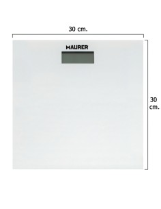 Bascula Baño Digital Cristal Blanco 30 x 30 cm.