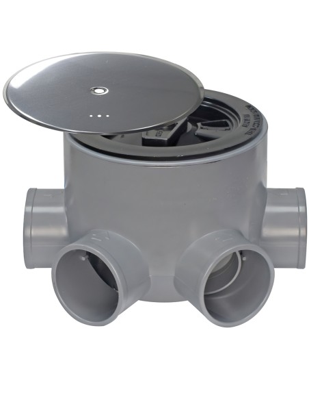 Bote Sifonico PVC T 85 A 110  50-40 Altura 85 mm. Con Tapa Aireación