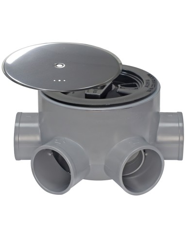Bote Sifonico PVC T 85 BA 110  50-40 Altura 75 mm. Con Tapa Aireación