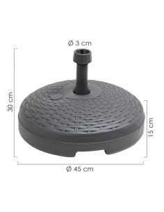 Base Sombrilla Resina Simil Ratan Ø45x15 cm. 20 litros...