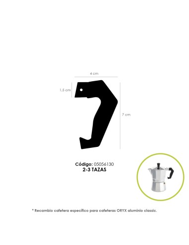 Mango Cafetera Alumino Classic 2 y 3 Tazas