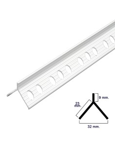Guardavivos Pvc Flecha Para Mortero Barra 2,5 Metros
