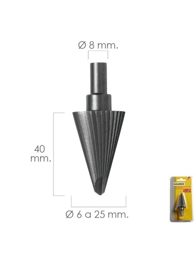 Fresa Conica Hss Ø 6-25 mm. Para Taladro / Fresadora
