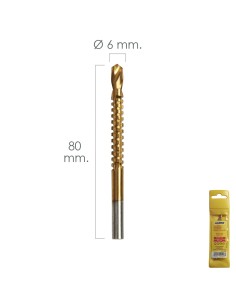 Fresa Rotativa Para Metales HSS  Ø 6 x 80 mm. Para...