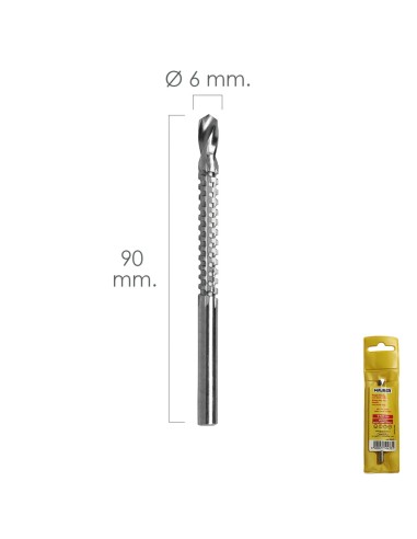 Fresa Rotativa Para Madera Espigada Ø 6 x 90 mm. Para Taladro / Fresadora