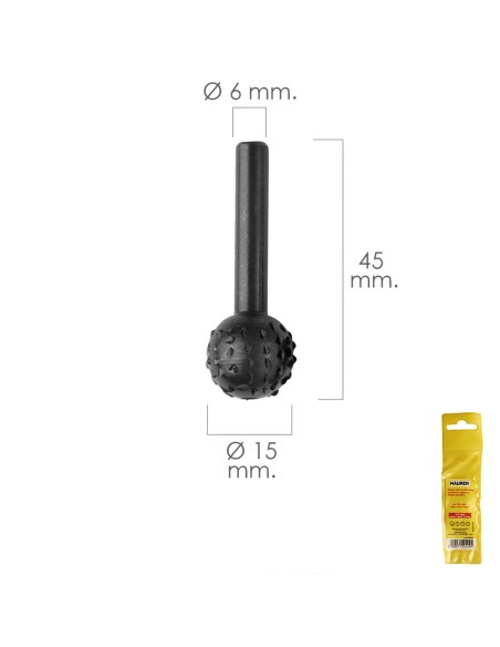 Fresa Rotativa Para Madera Esferica Ø 15 mm. Para Taladro / Fresadora