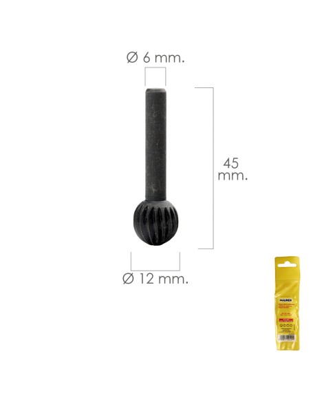 Fresa Rotativa Para Metal Esferica Ø 12 mm. Para Taladro / Fresadora