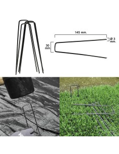 Grapa Metálica Para Fijacion Mallas y Cesped (20 Piezas)