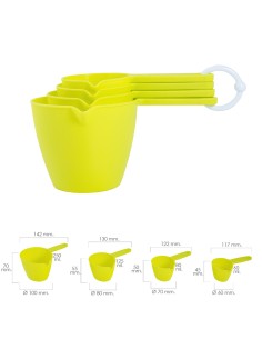 Set 4 Cacitos / Vasos Medidores 60 / 80 / 125 / 250 ml.