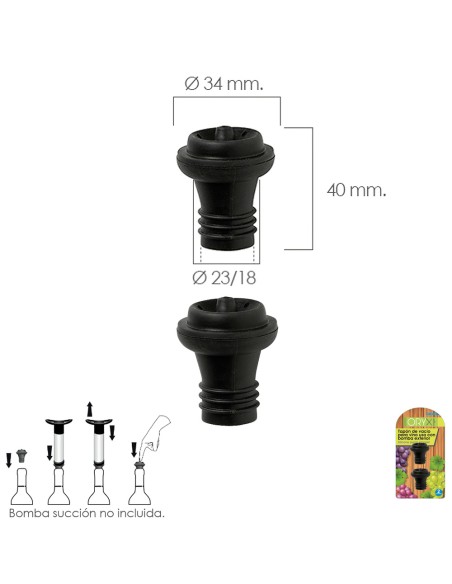 Tapon De Vacio Para Vino Uso Con Bomba Exterior