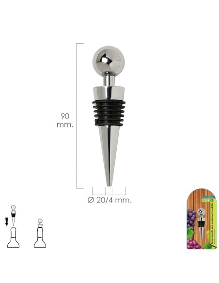 Tapon Botella Vino Acabado Inox