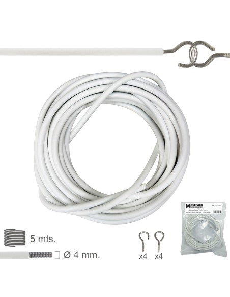 Gusanillo Espiral Visillo Forrado Kit de 5 Metros gusanillo y 8 Hembrillas