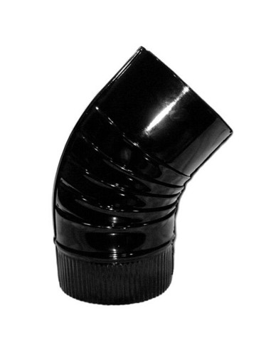 Codo Estufa Color Negro Vitrificado de  175 mm. 45°.