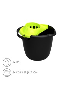 Cubo fregona ORIYX redondo 14lt con escurridor 05476000