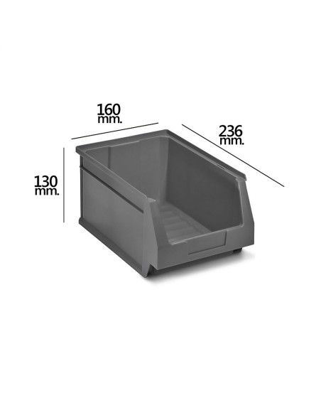 Gaveta Apilable Almacenamiento Gris Nº52 236x160x130 mm.   (2/6)