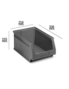 Gaveta Apilable Almacenamiento Gris Nº54 336x216x155 mm....