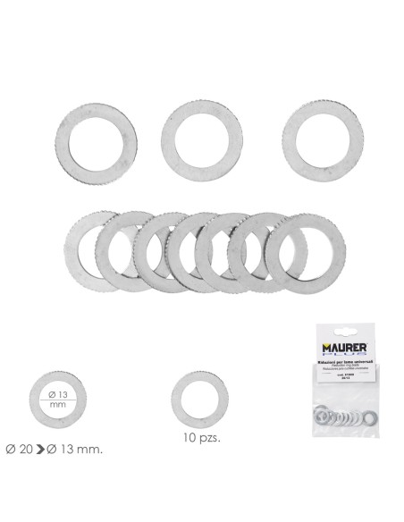 Adaptadores / Reductores Disco Corte Madera Ø 20 a Ø 13 mm. (Bolsa 10 piezas)