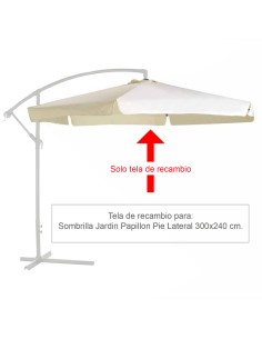 Tela Recambio Para Sombrilla Papillon Pie Lateral Ø 3 x...