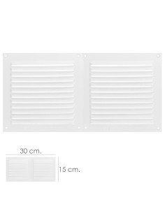 Rejilla Ventilacion Atornillable Doble 30x15 cm. Color...