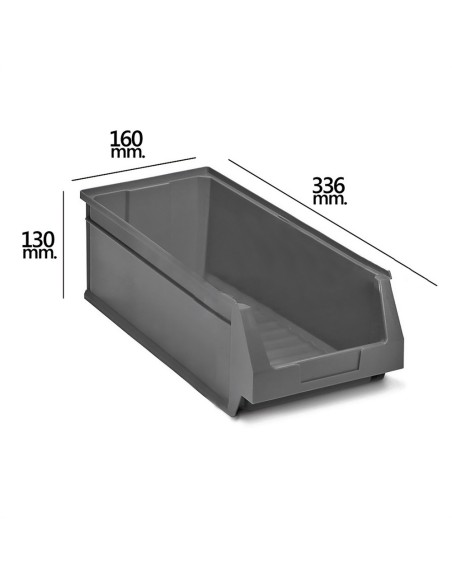 Gaveta almacenamiento TAYG apilable Gris Nº53  336x160x130mm