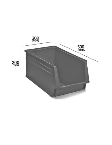 Gaveta Apilable Gris Nº58 500x303x200 mm.