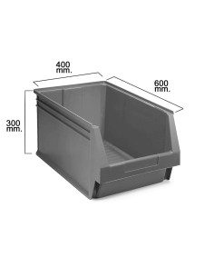 Gaveta Apilable Almacenamiento Gris Nº60 600x400x300 mm.