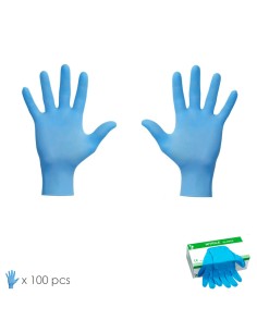 Guantes nitrilo desechables WOLFPACK talla M caja 100und...