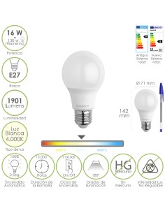 Bombilla Led Estandar Rosca E27. 16 Watt. Equivale A 130...