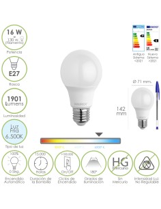 Bombilla Led Estandar Rosca E27. 16 Watt. Equivale A 130...