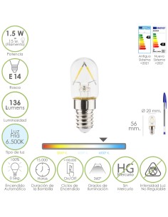 Bombilla Led Frigorifico Rosca E14. 1.5 Watt. Equivale A...