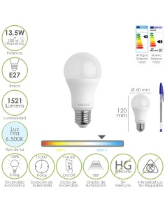Bombilla Led Estandar Rosca E27. 13,5 Watt. Equivale A...