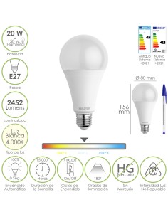 Bombilla Led Estandar Rosca E27. 20  Watt. Equivale A 150...